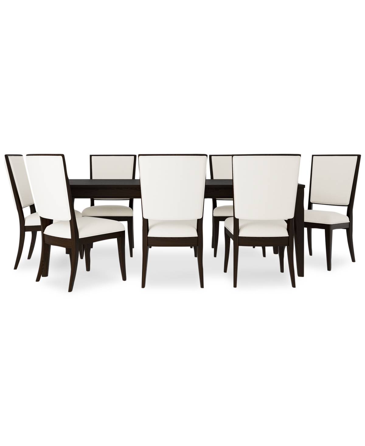 Macy's Mazen 9-pc. Dining Set (table & 8 Side Chairs) In Dark Brown