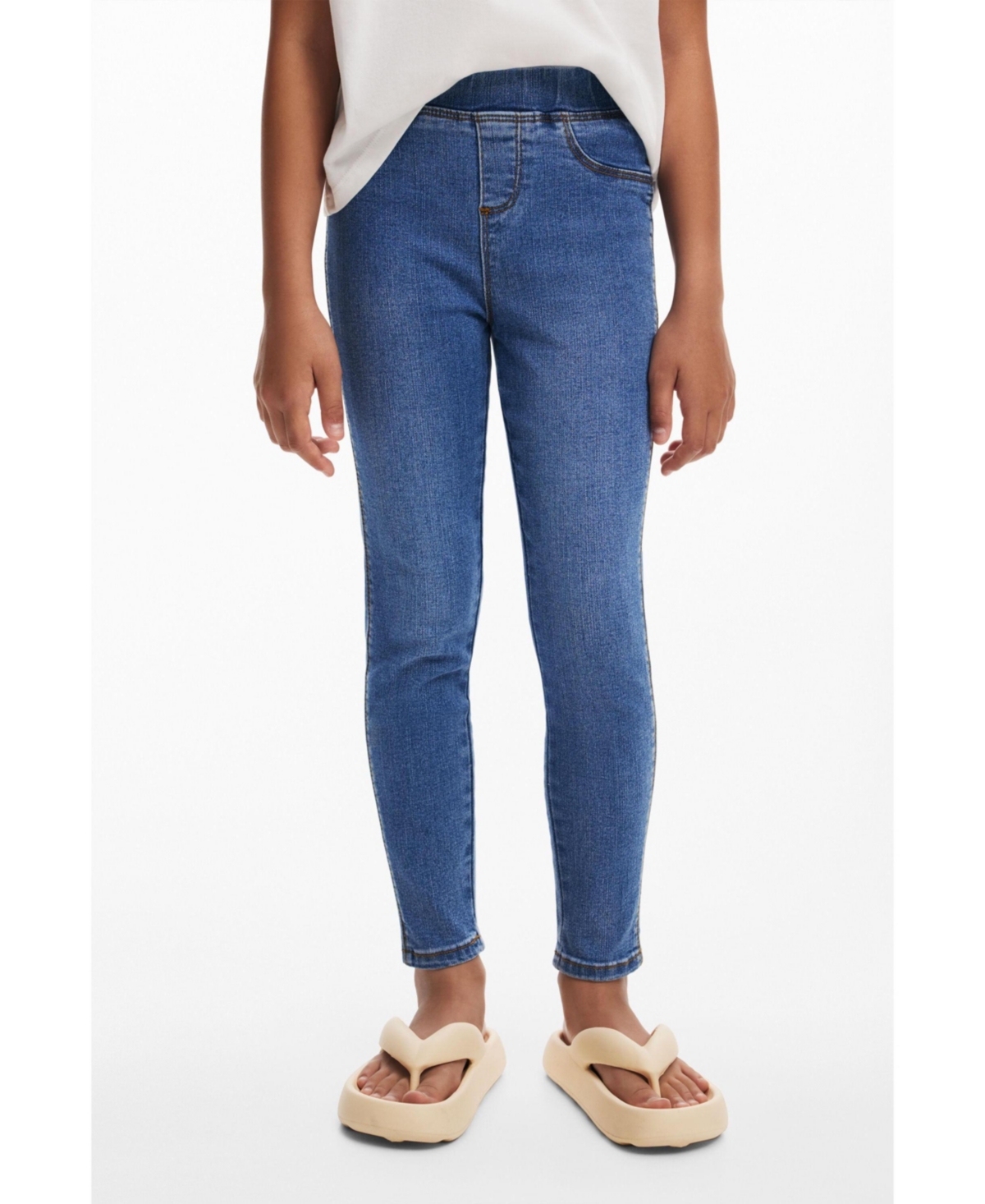 Desigual Girls Girls's Elastic Denim Leggings In Dark Blue