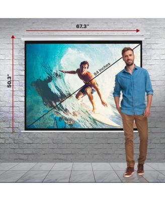 Universal 84-Inch Roll-Down Manual Projection Screen (50.3" x 67.3")