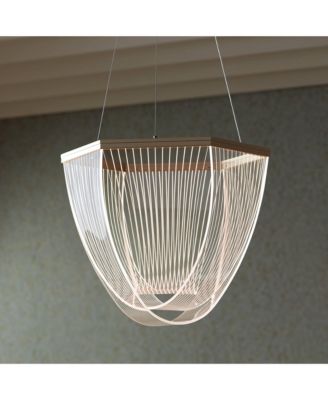 Muir 20 1/2" Modern Pendant Ceiling Light Fixture Dining Room Over Table Hanging LED Clear Sanded Gold Finish