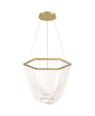 Muir 20 1/2" Modern Pendant Ceiling Light Fixture Dining Room Over Table Hanging LED Clear Sanded Gold Finish