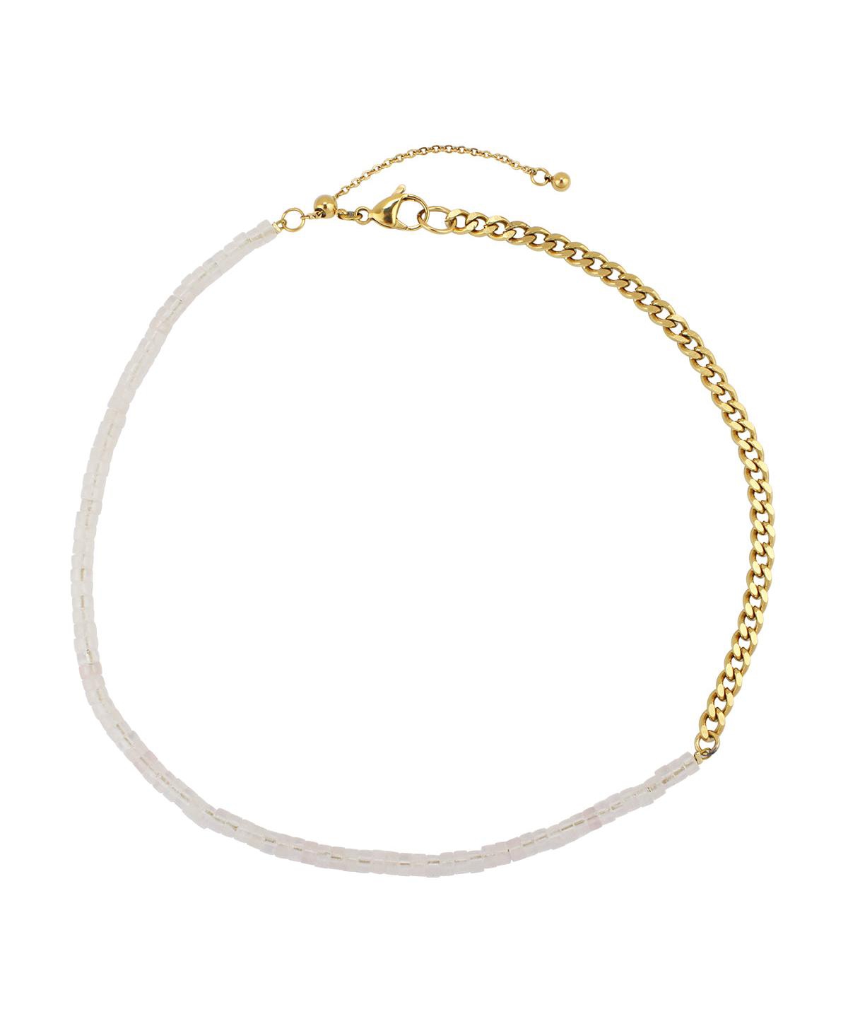 Rose Quartz / Gold Necklace - Pink