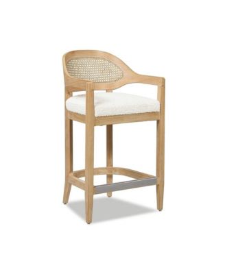  Mid-Century Modern 26" wood  Cane Back Kitchen Island Chair Counter Stool