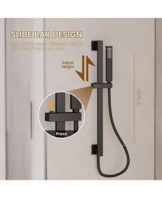 All-In-One Thermostatic Shower System with LED Light and Body Jets