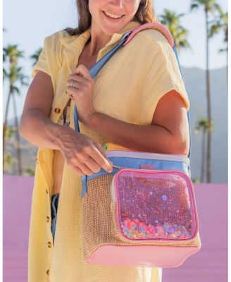 Woven Insulated Confetti Cooler Bag, Large Cute Stylish Adult Reusable Lunch Tote for Women