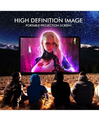 100" Portable Outdoor Projection Screen – Lightweight Frame Stand, HD 16:9 Display