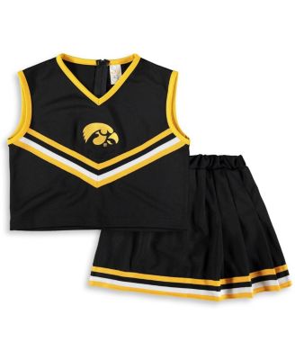Little King Apparel - Big Girls Black Iowa Hawkeyes Two-Piece Cheer Set