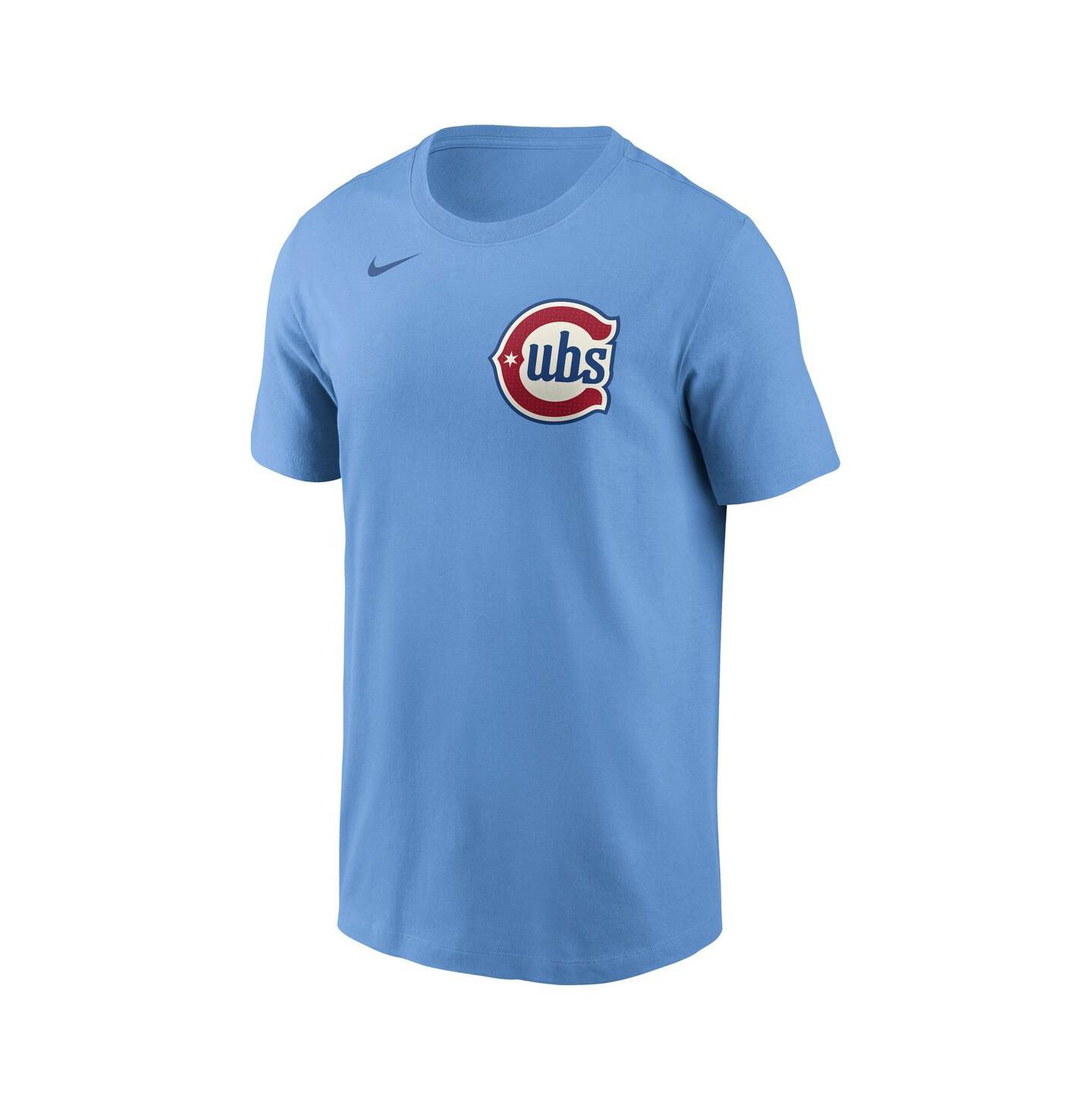 Мужская футболка Nike Dansby Swanson Baby Blue Chicago Cubs Fuse Name & Number — фото 3