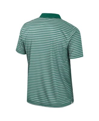 Men's Green Michigan State Spartans Striped Polo Shirt
