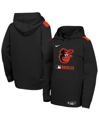 Nike - Big Boys and Girls&nbsp;Black Baltimore Orioles Authentic Collection Performance Pullover Hoodie