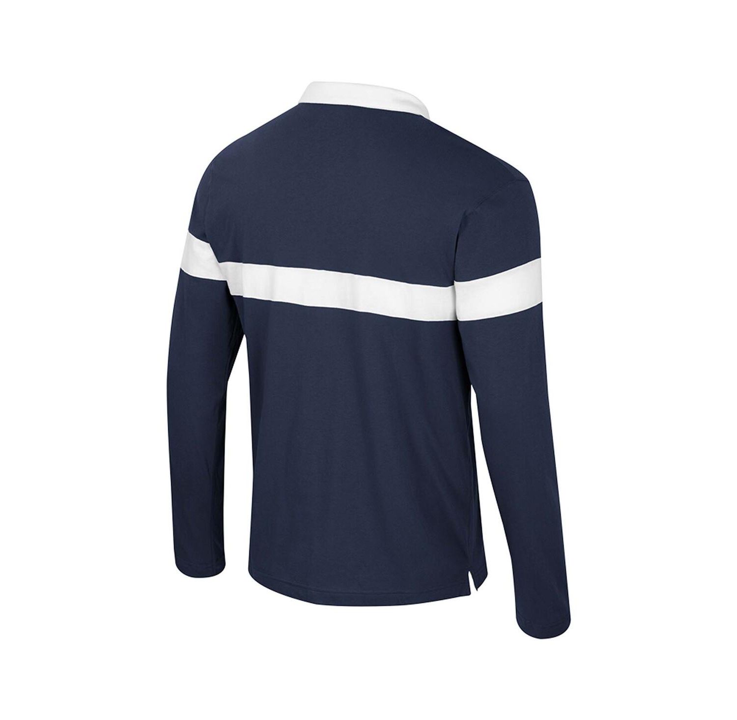 Men's Navy Michigan Wolverines Too Cool For School Long Sleeve Polo Shirt