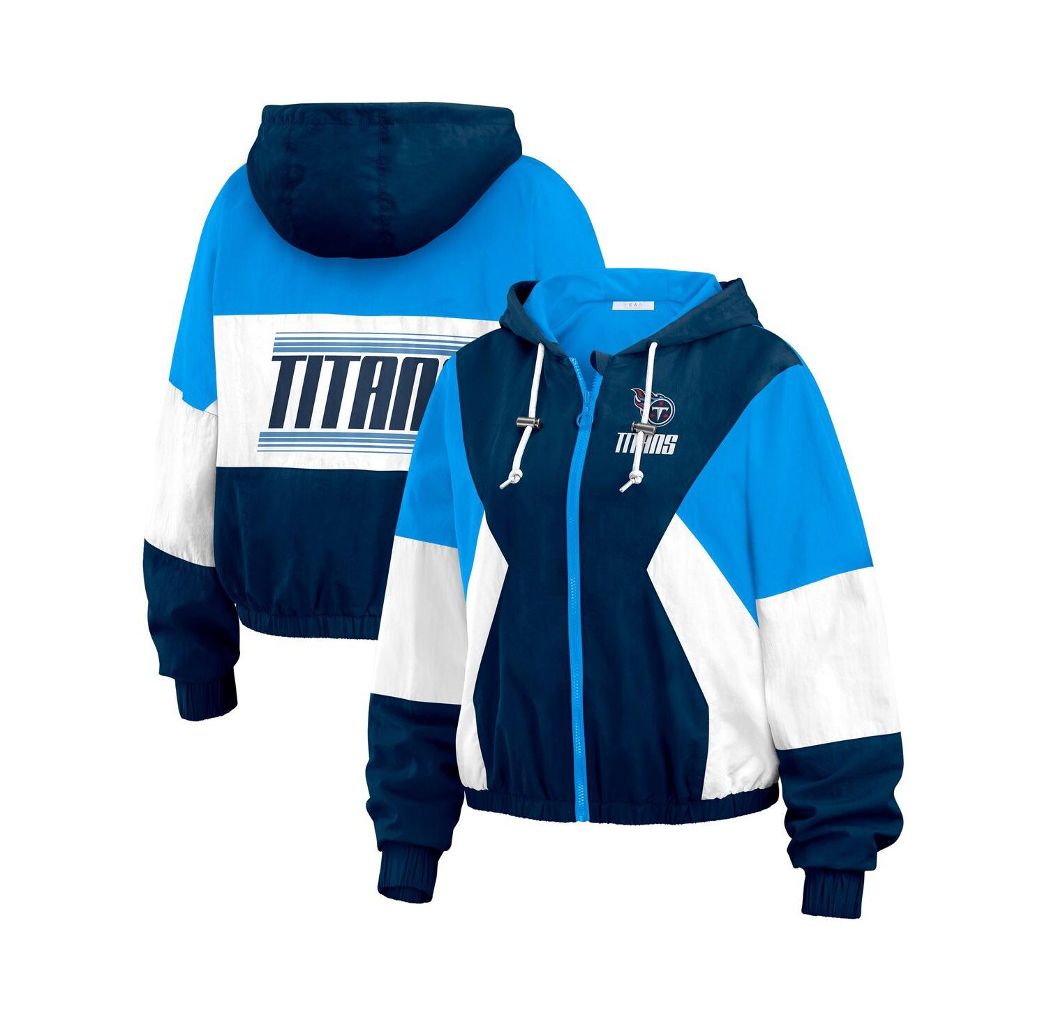 Women's Light Blue Tennessee Titans Color Block Full-Zip Windbreaker Jacket