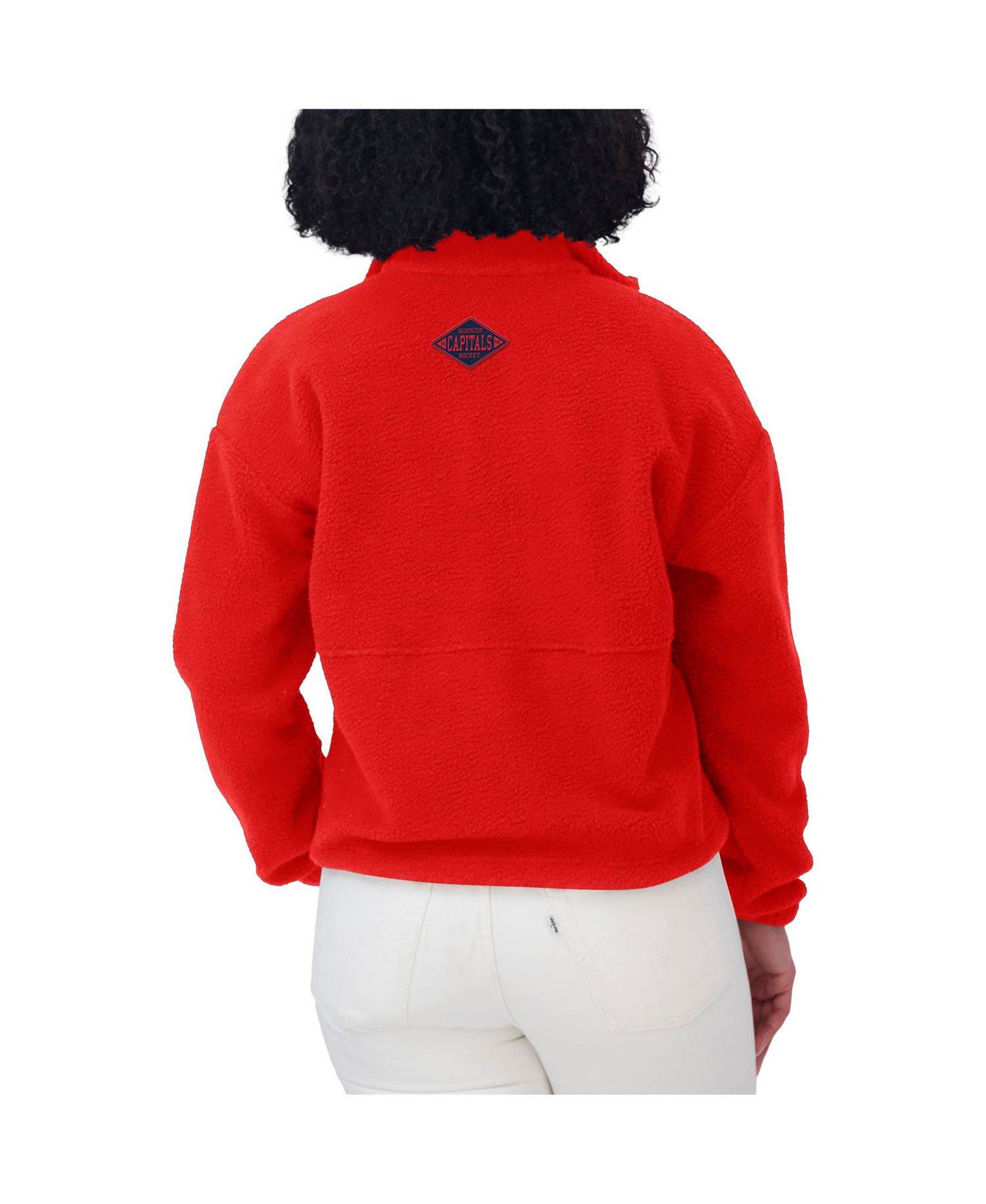 Women's Red Washington Capitals Polar Fleece Half-Zip Jacket