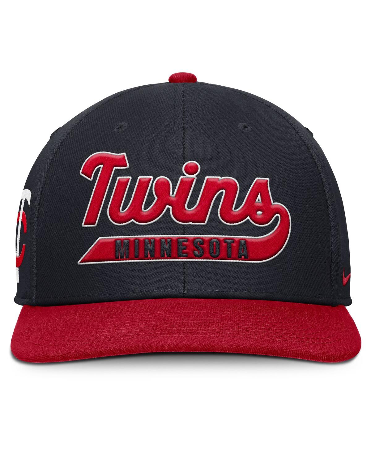 Nike Men's Navy/red Minnesota Twins Pro Performance Snapback Hat In Navy,red