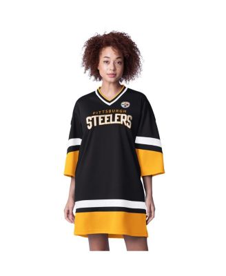 Starter - Women's Black Pittsburgh Steelers Slap Shot 3/4 Sleeve Sneaker Dress