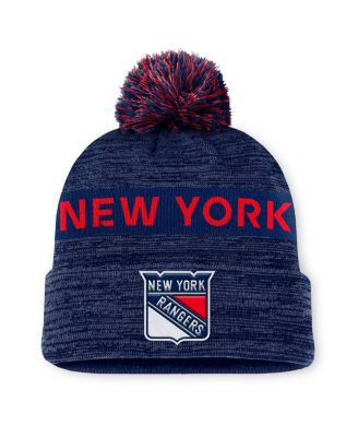 Fanatics - Men's Blue New York Rangers Authentic Pro Alternate Logo Cuffed with Pom Knit Hat