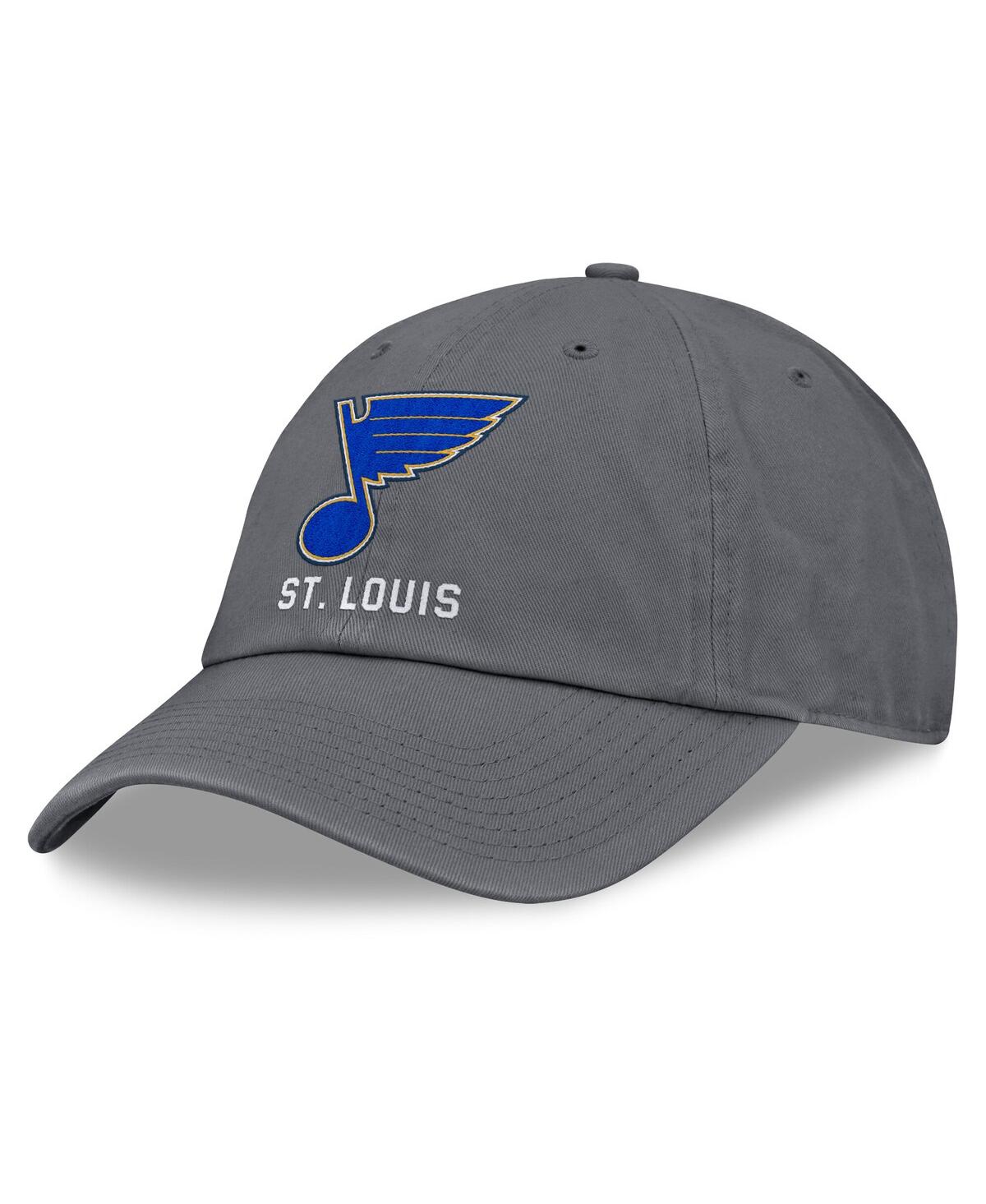 Fanatics Men's Charcoal St. Louis Blues Washed Adjustable Hat In Charcoal