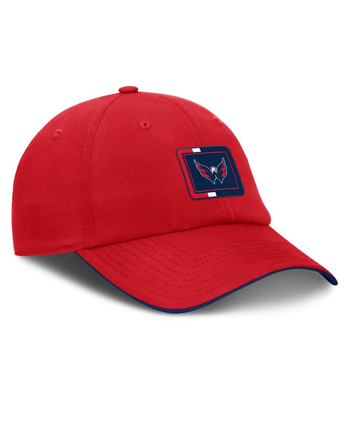 Fanatics Men's Red/navy Washington Capitals Authentic Pro Ripstop Adjustable Hat In Red,navy