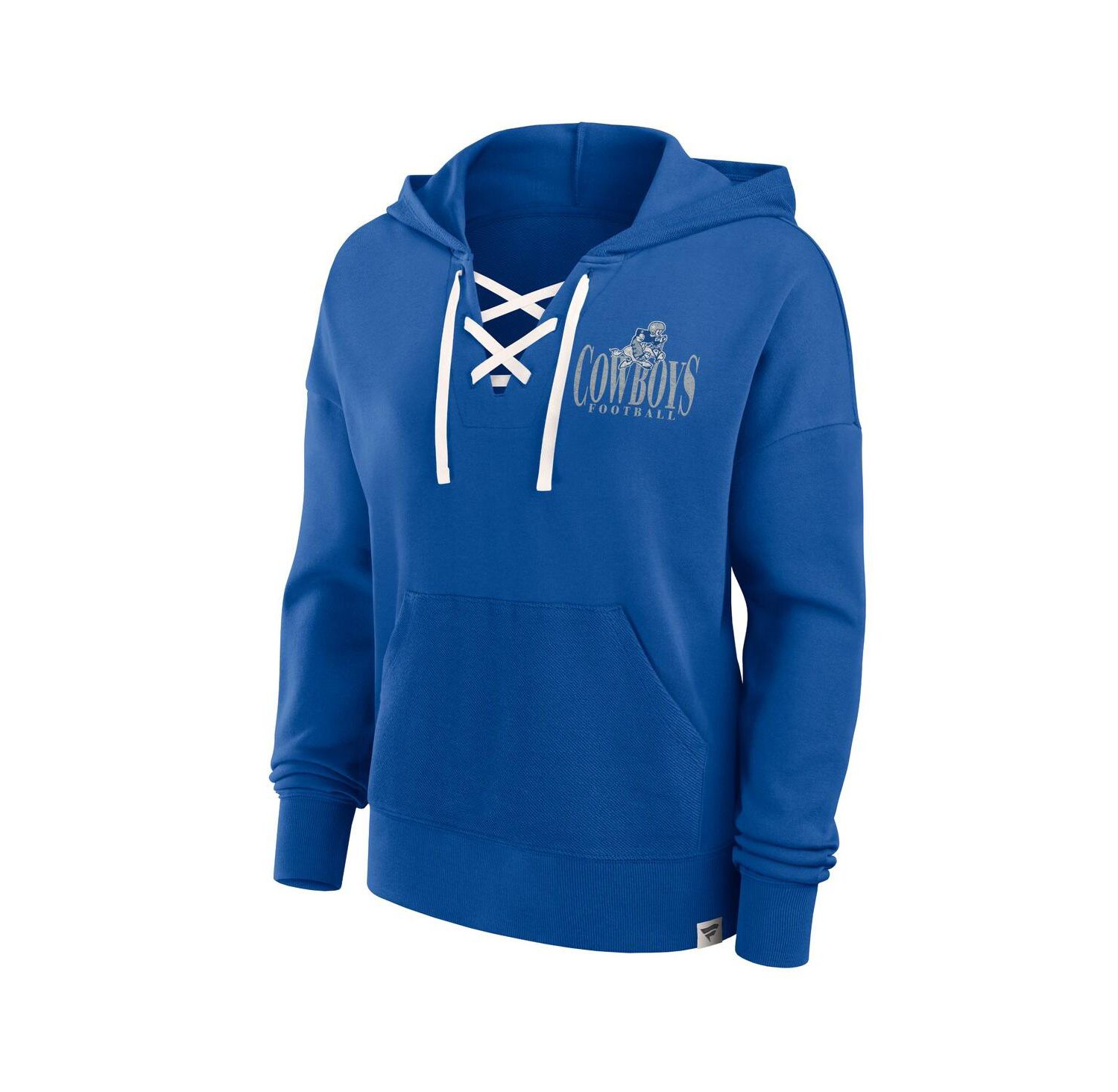 Women's Royal Dallas Cowboys Blitz Left Lace-Up Pullover Hoodie