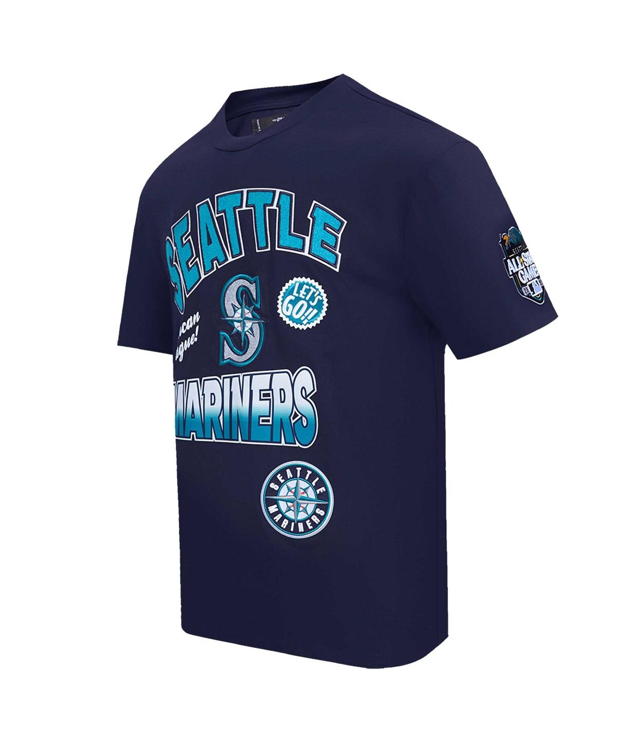 Pro Standard Men's Navy Seattle Mariners Turn It Up Dropped Shoulder T-shirt In Blue