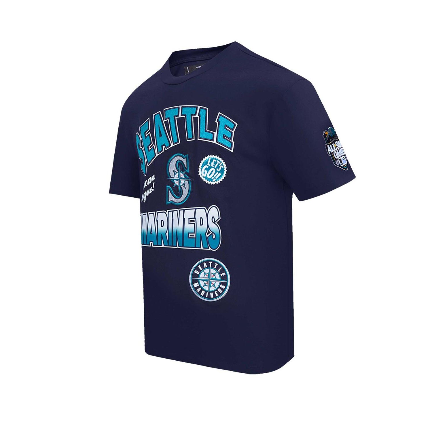 Men's Navy Seattle Mariners Turn It Up Dropped Shoulder T-Shirt
