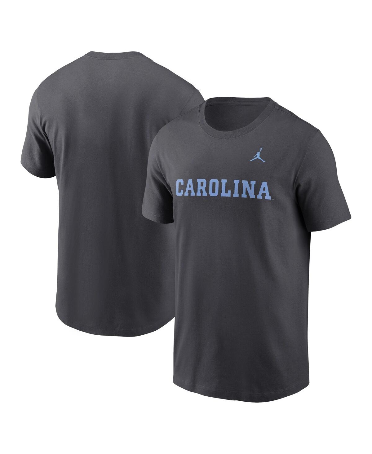 Jordan Men's Anthracite North Carolina Tar Heels Primetime Legend Wordmark T-shirt In Anthracite