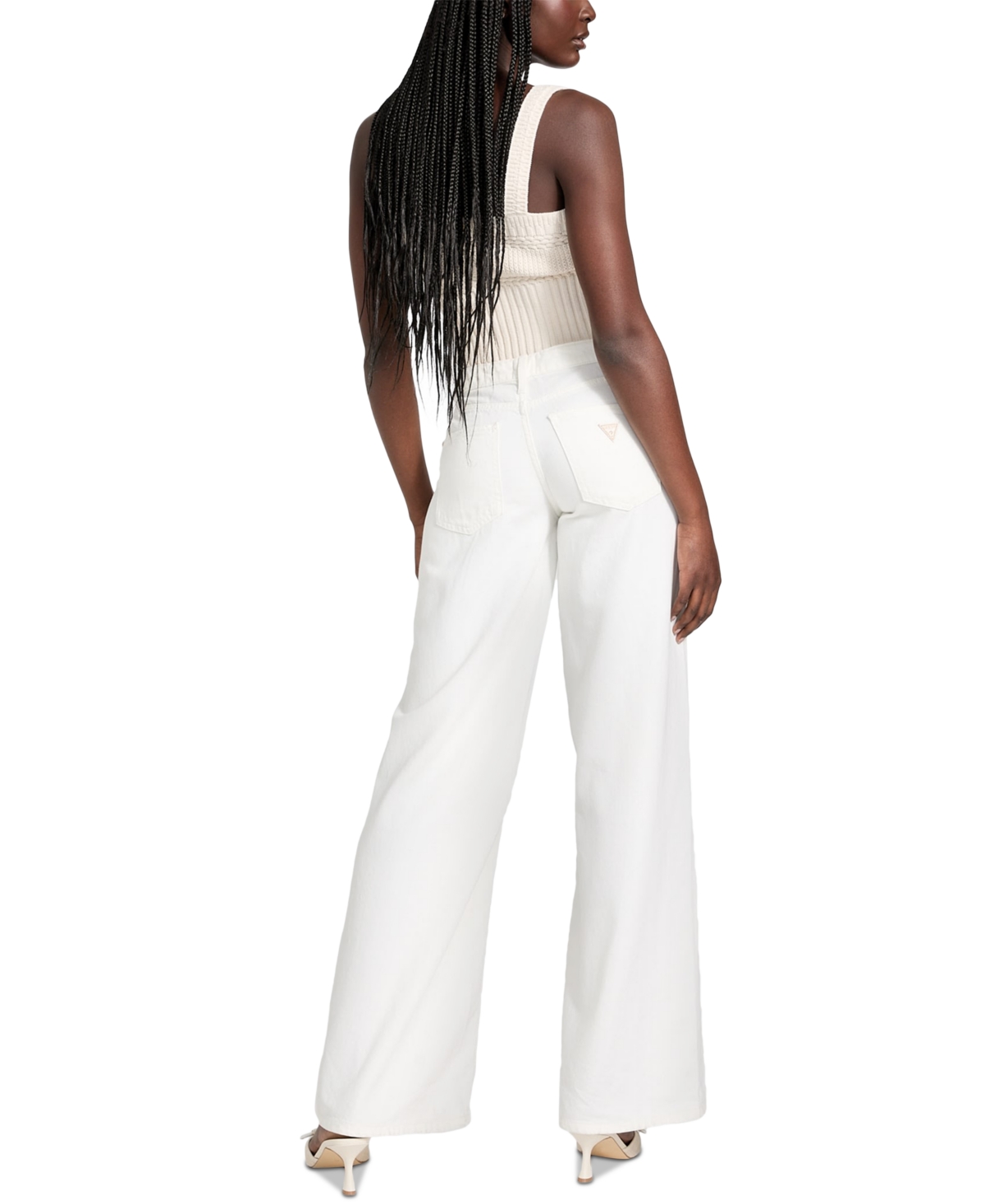 GUESS WOMEN'S MID-RISE WIDE-LEG JEANS 