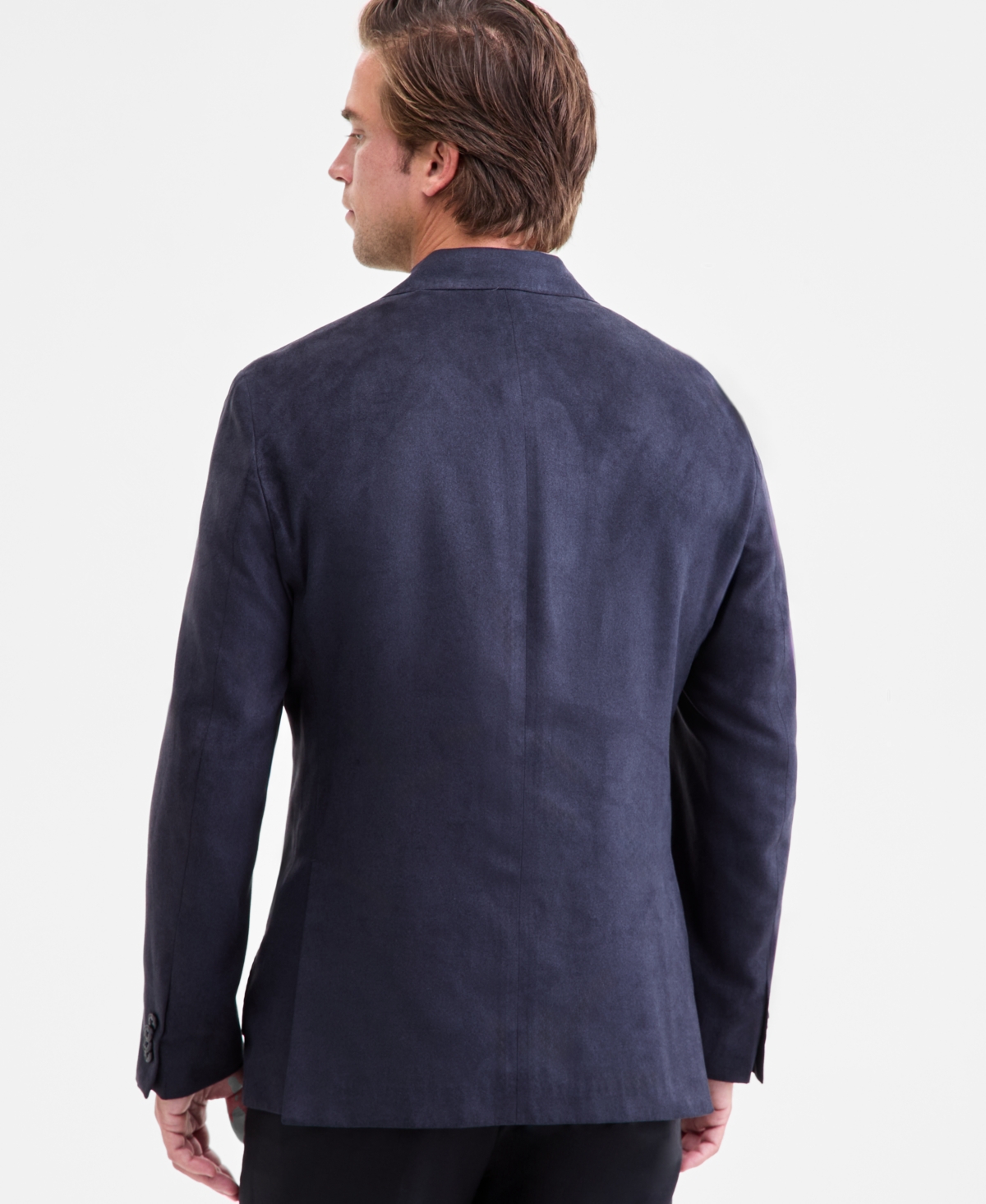 Michael Kors Men's Classic-fit Stretch Melange Faux Suede Sport Coat In Blue