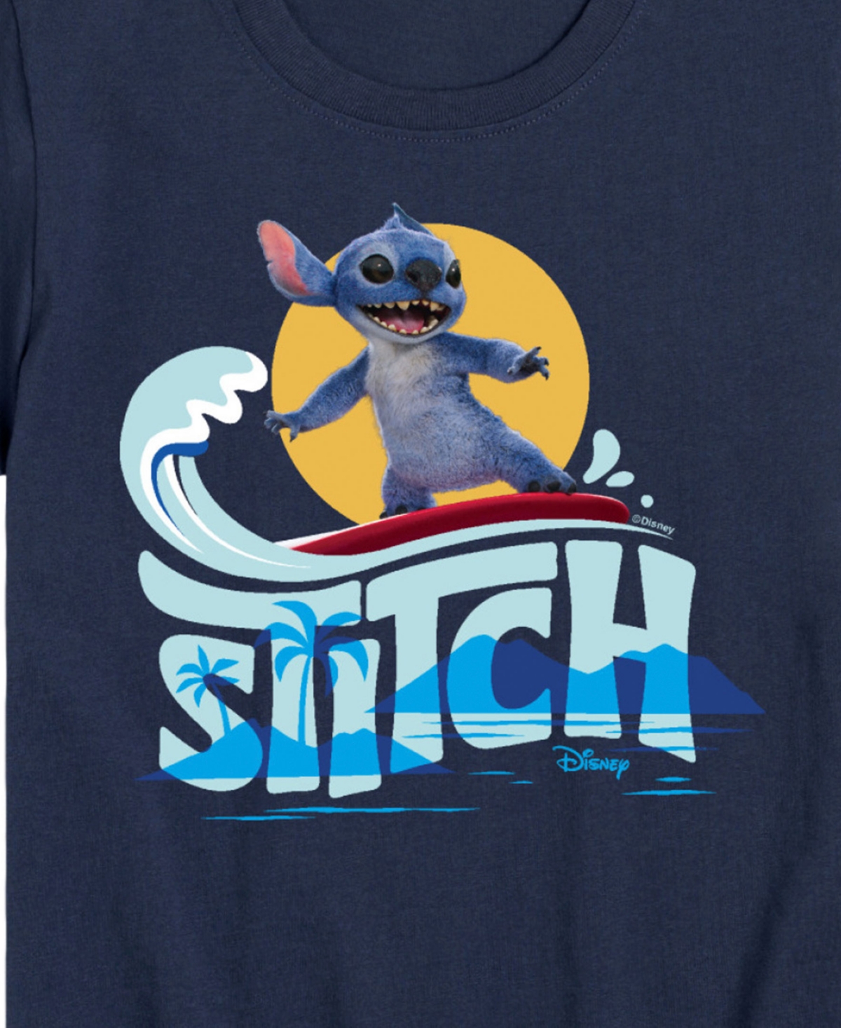 Hybrid Big Boys Lilo Stitch Live Action Stitch Wave Graphic T-shirt