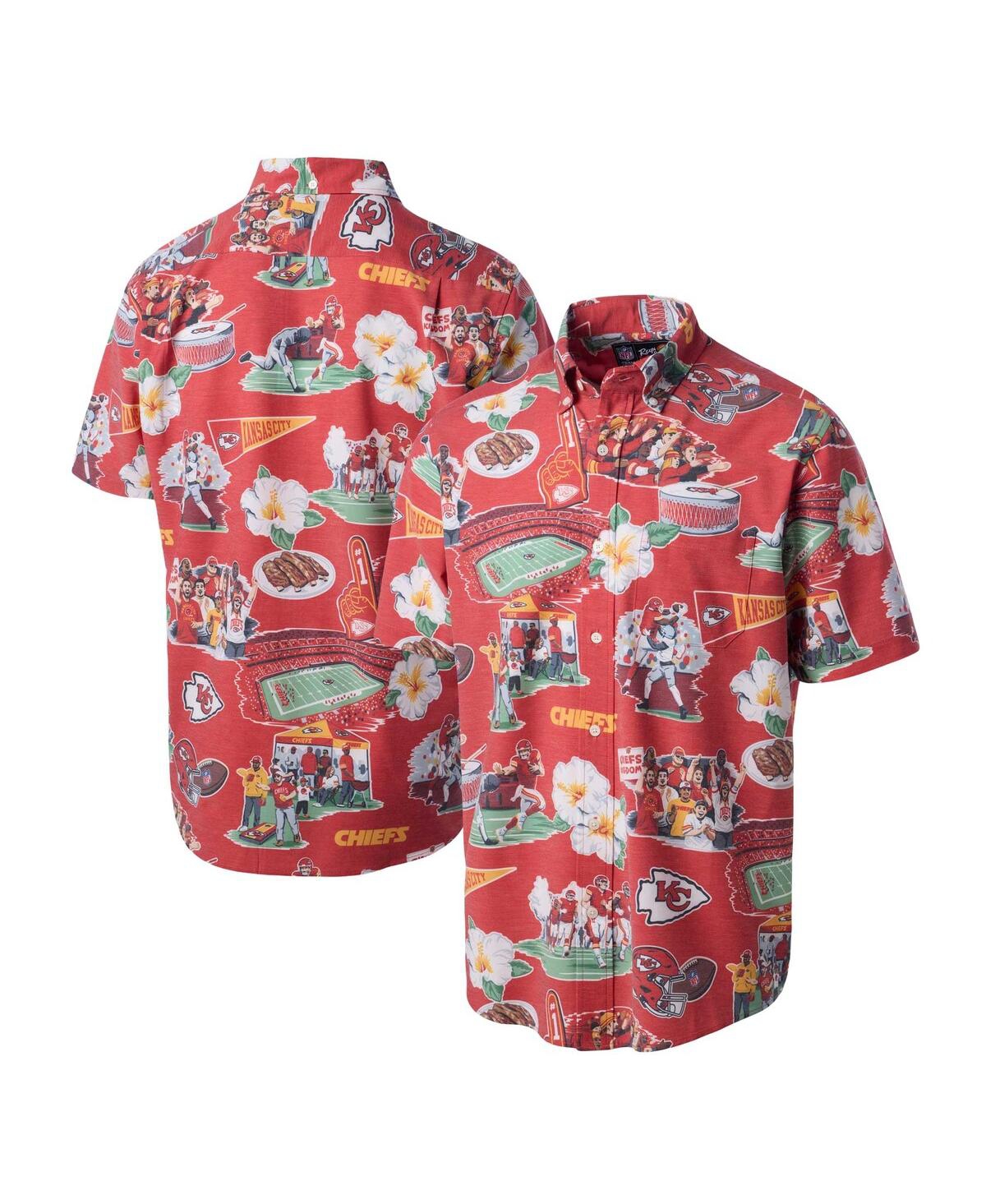 REYN SPOONER MEN'S RED KANSAS CITY CHIEFS SCENIC BUTTON-DOWN SHIRT 
