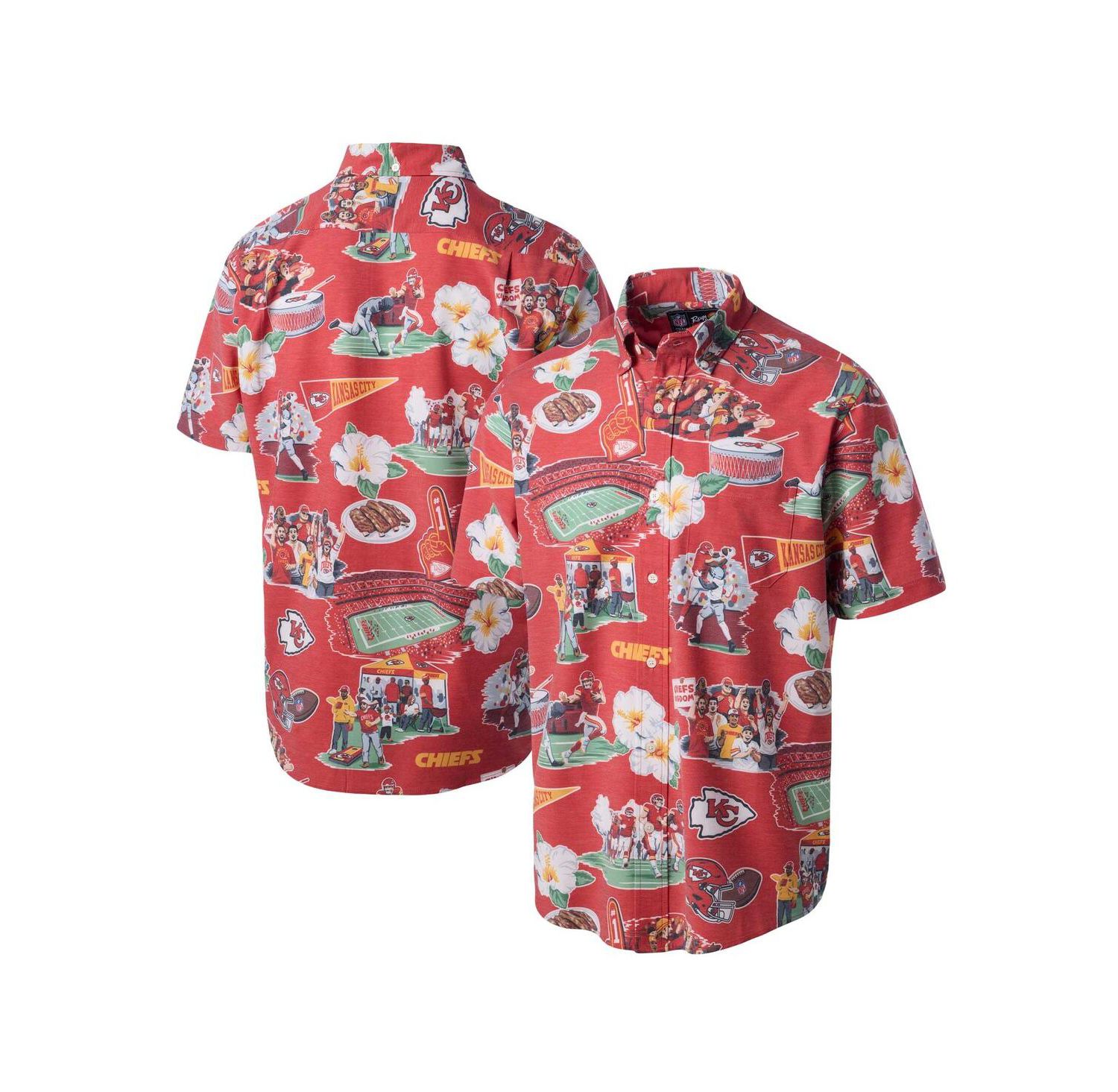 Men's Red Kansas City Chiefs Scenic Button-Down Shirt