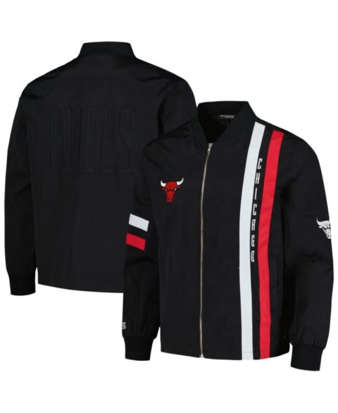 Женские куртки The Wild Collective Men's and Women's Black Chicago Bulls Stitch Applique Full-Zip Bomber Jacket