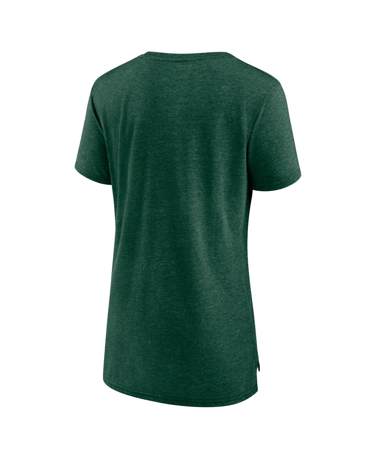 Fanatics Women's Green Miami Hurricanes True Classics Break It Down Tri-blend T-shirt In Green