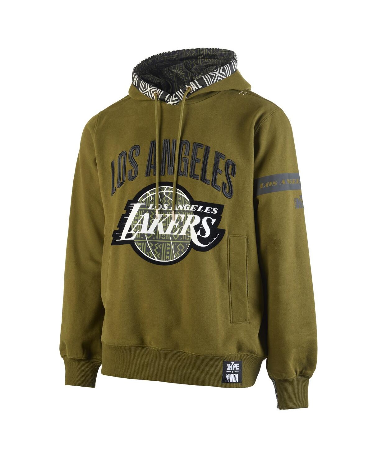 x Nba Men's Olive Los Angeles Lakers Culture Hoops Collection Premium Pullover Hoodie - Olive