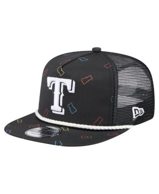 New Era - Men's Black Texas Rangers Gummy Golfer Trucker Adjustable Hat