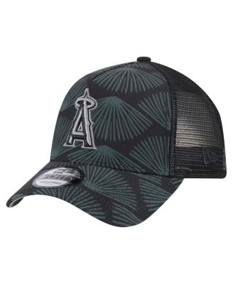 New Era - Men's  Black Los Angeles Angels 9FORTY A-Frame Trucker Adjustable Hat