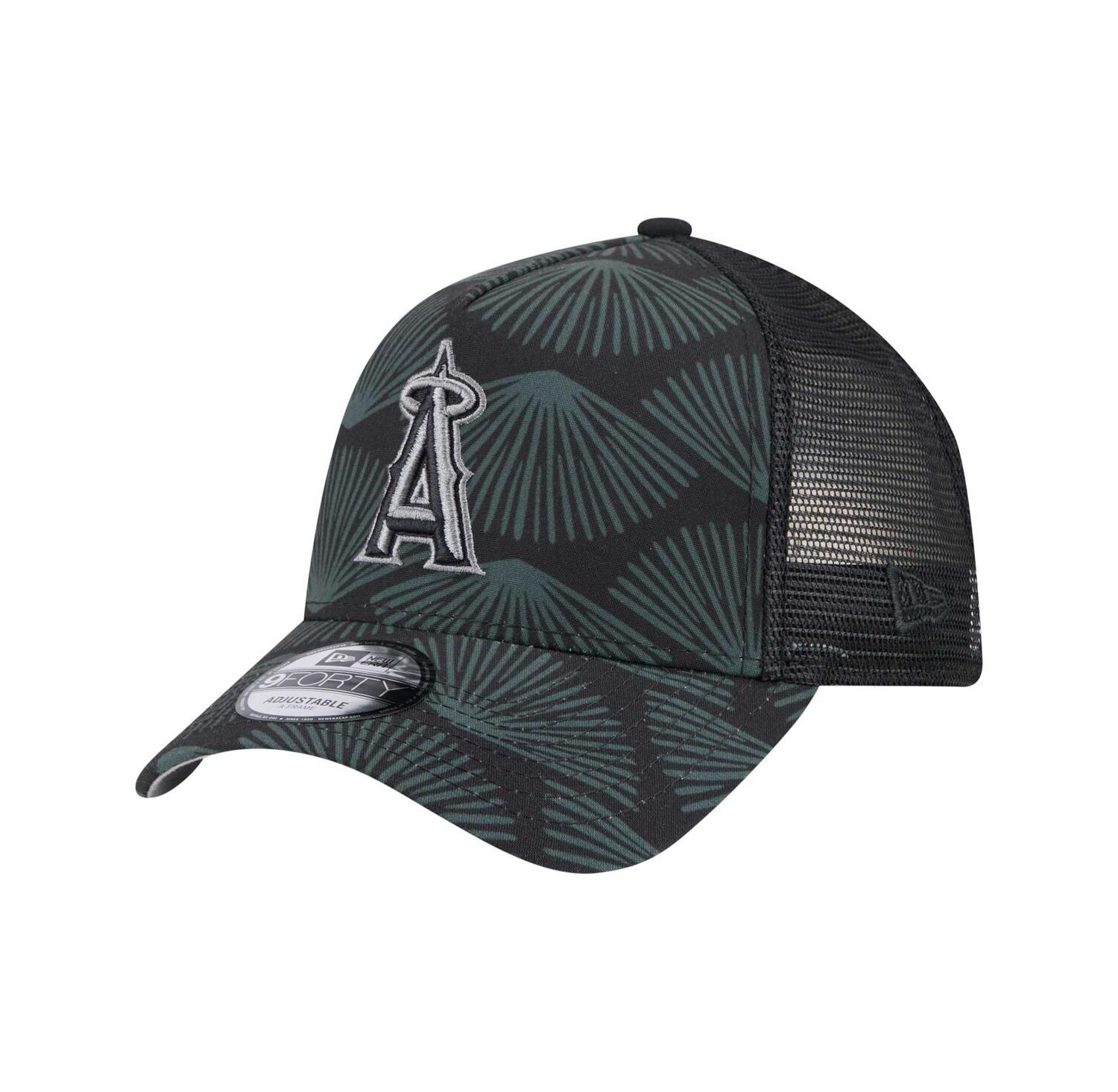 Men's Black Los Angeles Angels 9FORTY A-Frame Trucker Adjustable Hat