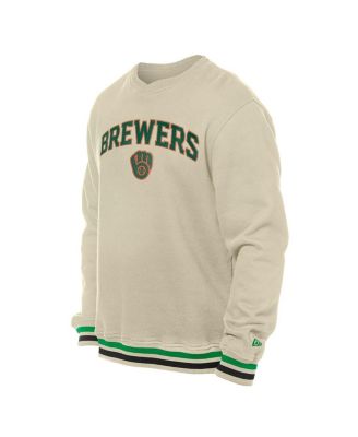 Men's Cream Milwaukee Brewers St. Patrick's Day Twill Pullover Sweatshirt