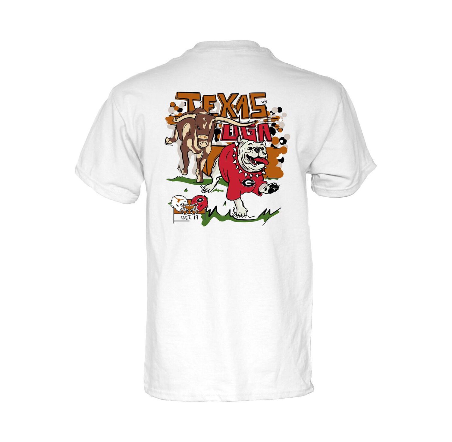 Men's and Women's White Texas Longhorns vs. Georgia Bulldogs 2024 Matchup T-Shirt