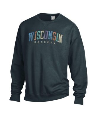 Men's and Women's Gray Wisconsin Badgers Oversized Pullover Sweatshirt