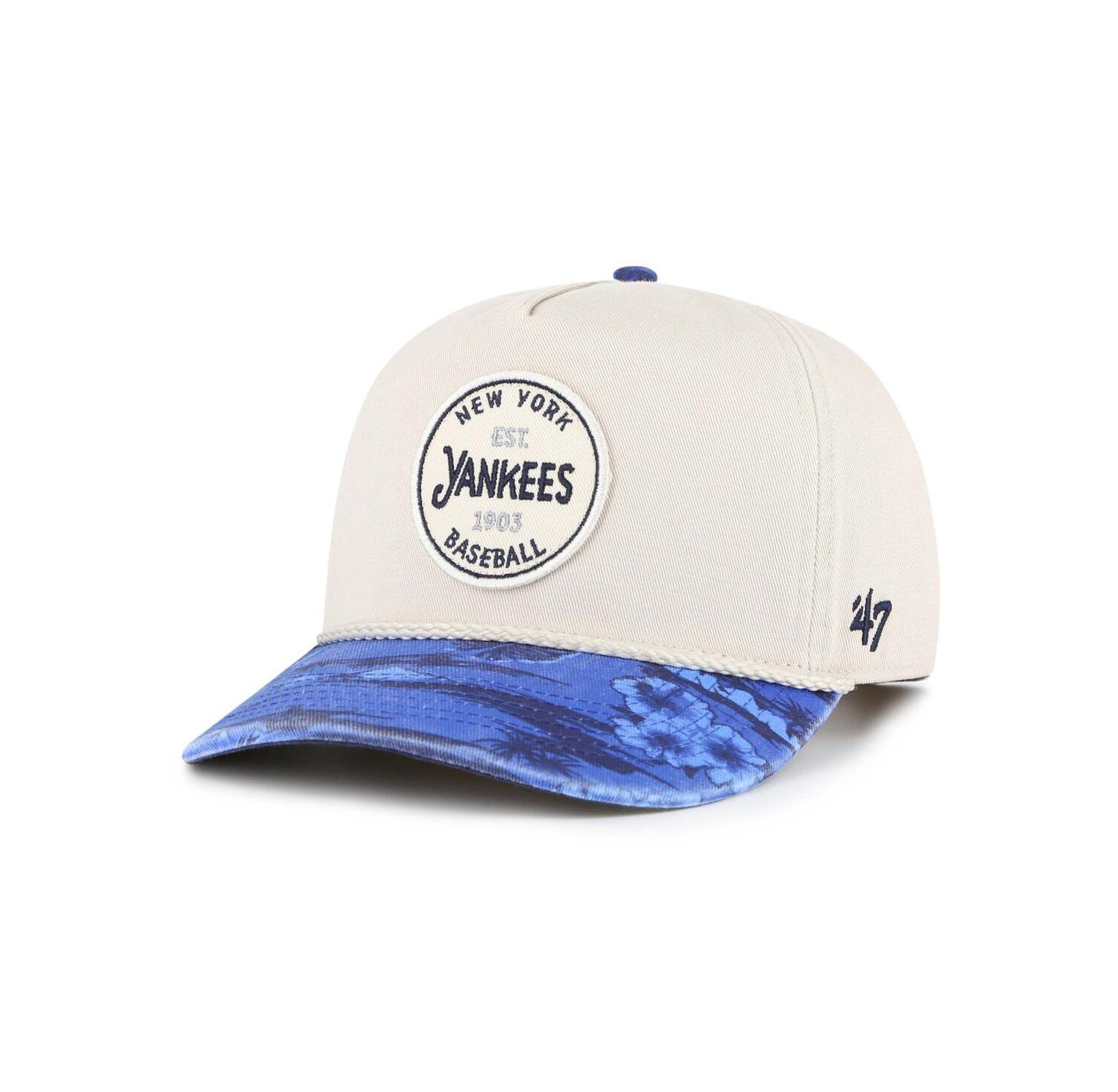 Men's Cream/Navy New York Yankees Fiji Rope Hitch Adjustable Hat