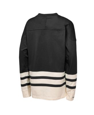 Girls Black Vegas Golden Knights Chainstitch Heavyweight Long Sleeve Top