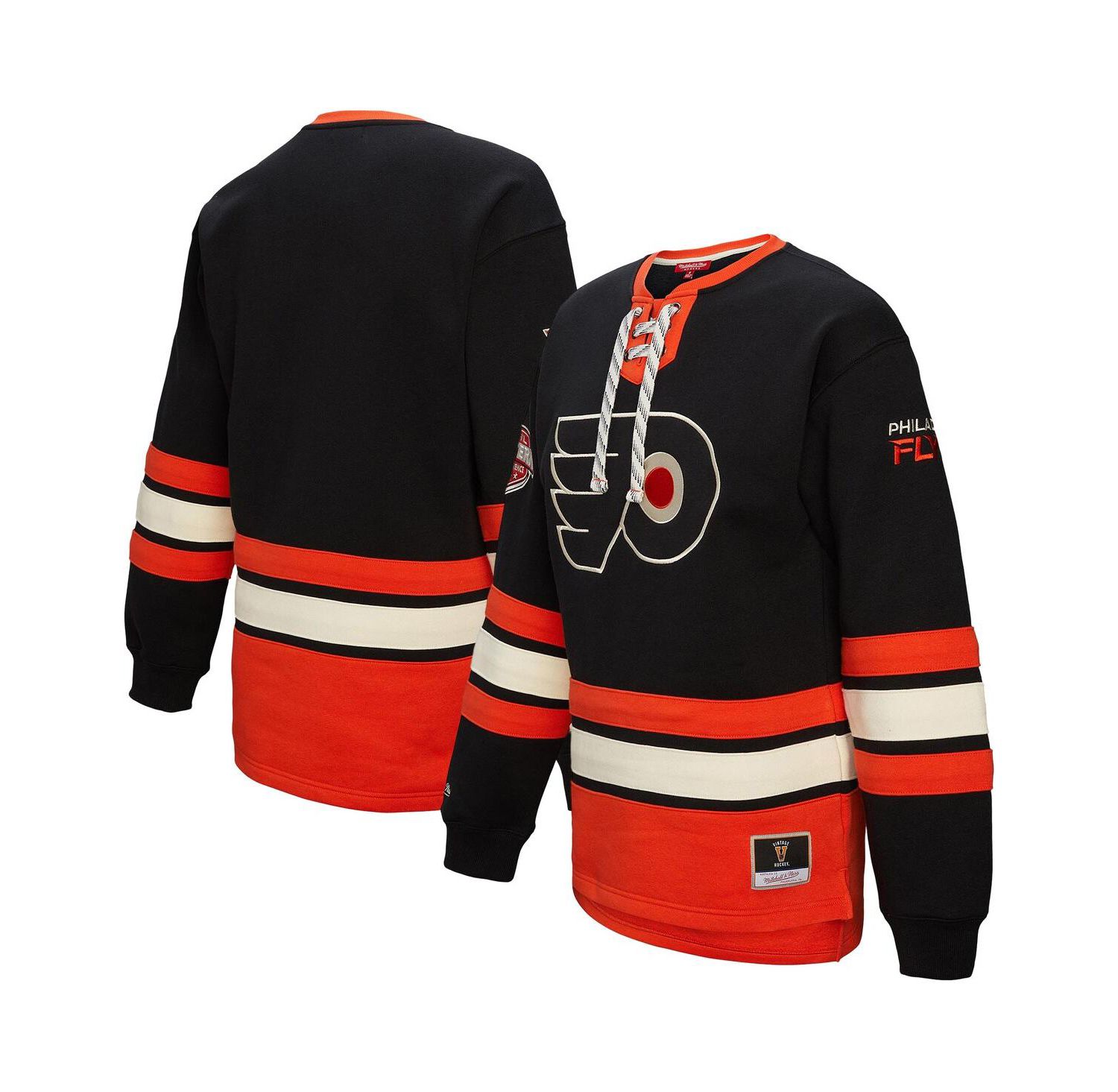 Women's Black Philadelphia Flyers Heritage Lace-Up Pullover Sweatshirt