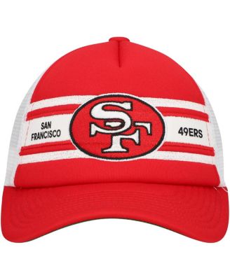 Big Boys and Girls Scarlet San Francisco 49ers Stripe Trucker Adjustable Hat