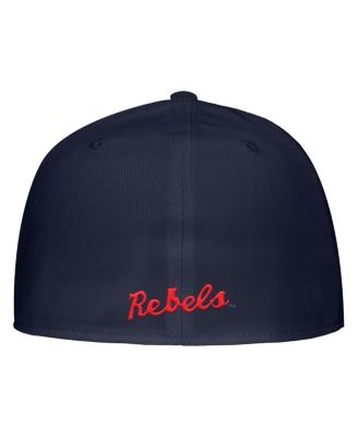 Men's Navy Ole Miss Rebels On-Field Baseball Performance Fitted Hat