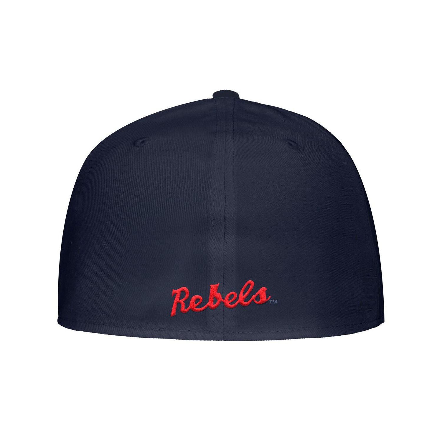 Men's Navy Ole Miss Rebels On-Field Baseball Performance Fitted Hat