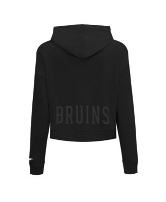 Women's Black Boston Bruins Jewels Cropped Pullover Hoodie