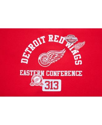 Women's Red Detroit Red Wings Area Code Cropped Pullover Sweatshirt