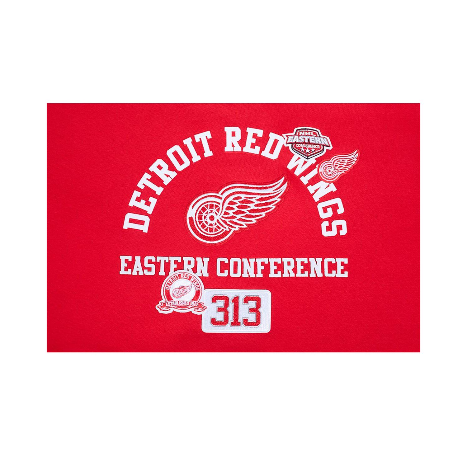 Women's Red Detroit Red Wings Area Code Cropped Pullover Sweatshirt