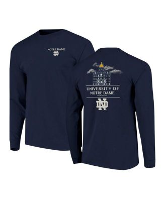 Image One - Men's Navy Notre Dame Fighting Irish Comfort Colors Campus Nights Long Sleeve T-Shirt